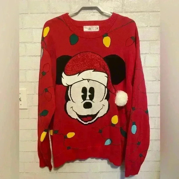 NEW Disney Store Mickey Mouse Holiday Christmas Sweater Size 4L Unisex - Picture 1 of 5
